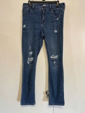 Old navy power slim straight  Distressed Dark Blue Women’s Jeans